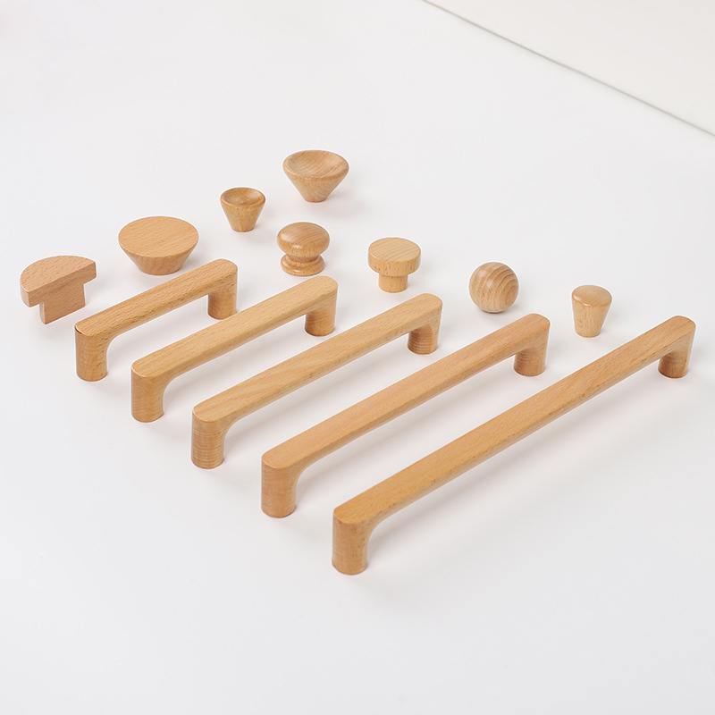 Furniture Hardware Drawer Pulls - Noordse houten meubelgrepen Beukenhouten keukenkastgrepen Garderobe