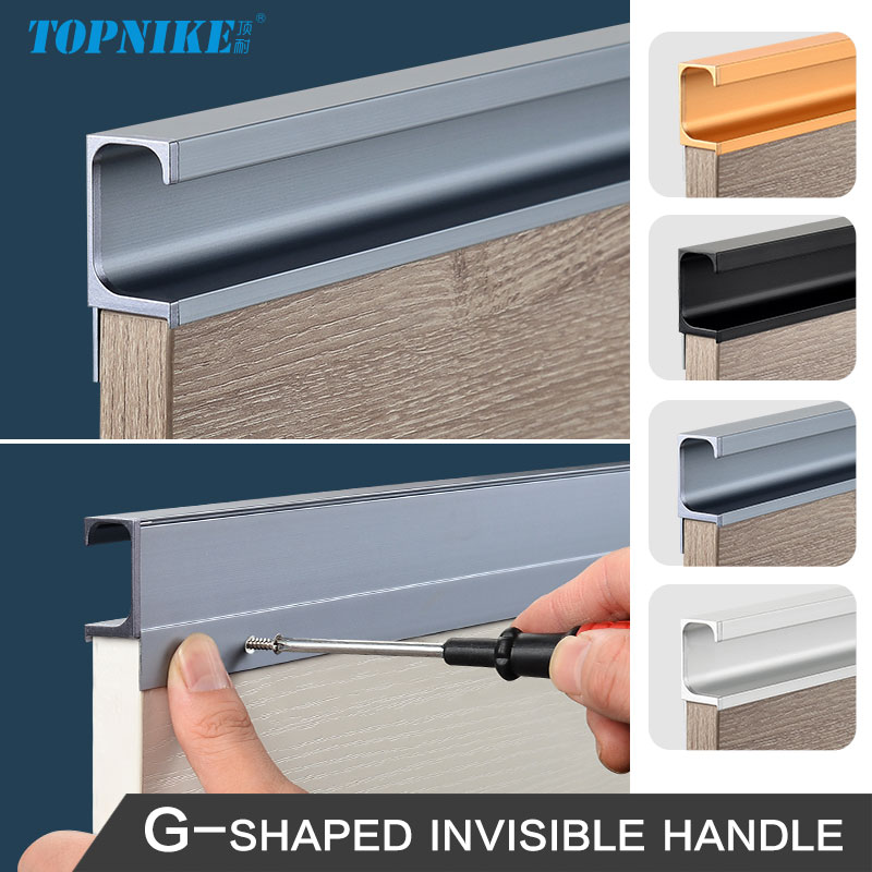 Furniture Hardware Drawer Pulls - Vingergrepen G-vormige groefvrije verborgen aluminium profiel