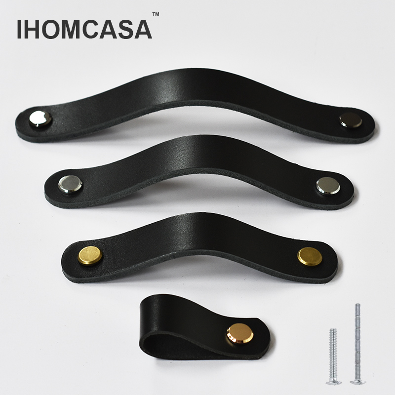 Furniture Hardware Factory - IHOMCASA Zwart Lederen Knoppen Kast Schoenenkast