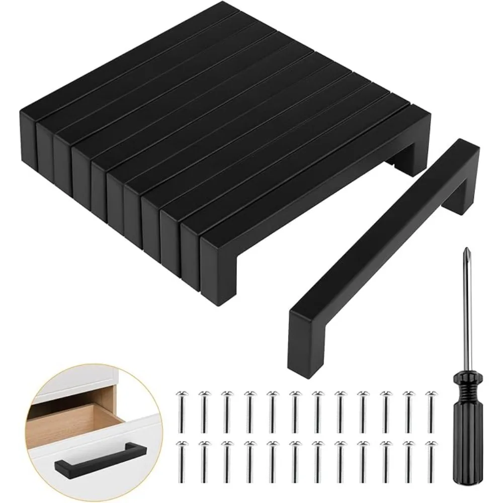 Furniture Hardware Drawer Pulls - 6/18pcs RVS Vierkante Meubelbeslag Kastdeur Handvat